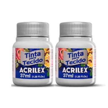 Imagem de Tinta Tecido Fosca 37 Ml - Cinza Claro 627 Kit Com 2 Fixação Frio Alta Cobertura Tecidos De Algodão Sem Goma É Ideal Para Customização De Roupas, Decoração E Outras Aplicações Artísticas