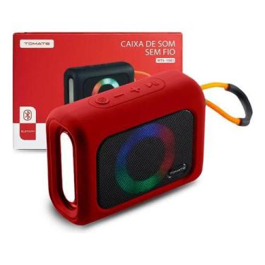 Imagem de Caixa De Som Portátil tomate 5w Usb /SD Bateria 600mAh, Vermelho