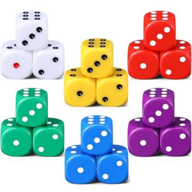 Imagem de Seenelling 18 Pcs 30 mm Casino Theme Party Dice Large Opaque Jumbo Acrylic D6 Dice for Casino, Craps, Table Games and Board Games