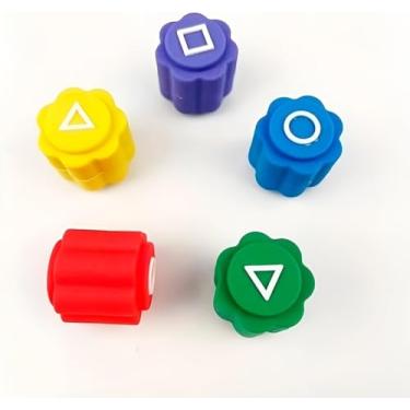 Imagem de Jogo Coreano Gonggi Tradicional – 5 Peças Coloridas | Brinquedo Educativo, Portátil, Antiestresse e Ideal para Crianças e Adultos