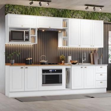 Imagem de Cozinha Modulada 300cm com espaço para Cooktop Forno de Embutir e Nich