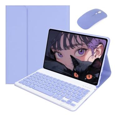 Imagem de Capa Tablet + Teclado + Mouse Para iPad Air/Air2/Pro 9,7 Polegadas (Roxo, Teclado comum)