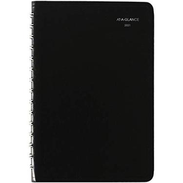Imagem de Agenda diária 2021 da AT-A-GLANCE, 12,7 x 20,3 cm, pequena, DayMinder, básica, preta (SK460021)