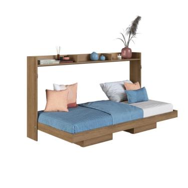 Imagem de  Cama Articulada Solteiro Horizontal com 2 Nichos 1 Prateleira CH1080 80cm - Art In Móveis