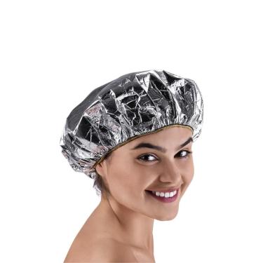 Imagem de Touca Térmica Metalizada com Isolamento para Hidratação de Cabelos Dompel PRA TI