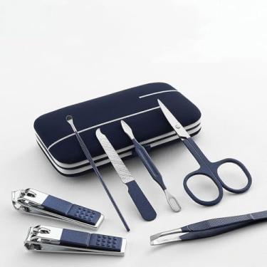 Imagem de Conjunto profissional de manicure - 18 peças - Kit de pedicure em aço inoxidável com alicate e cortador para paroníquia | Ferramentas para cuidados com as unhas em casa e salão, 7 peças no conjunto