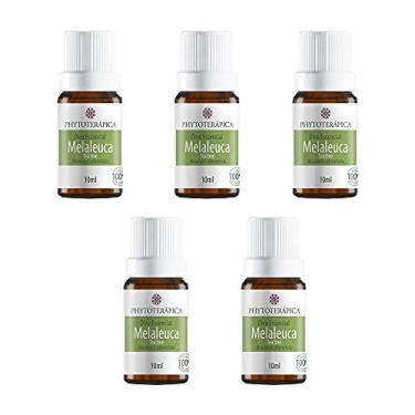 Imagem de Phytoterápica Kit 5x Óleo Essencial Melaleuca (Tea Tree) 10 ml – Aroma Herbal Revigorante – Uso em Difusores e Cremes – Frascos de Vidro com Gotejador