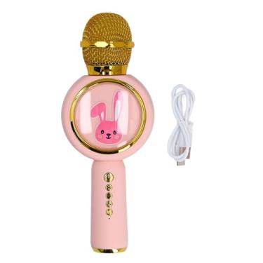 Imagem de Crianças Bluetooth Microfone com Luz Colorida Conexão Sem Fio Handheld Battery Powered Karaoke Mic para Home Singing and Entertainment Fun
