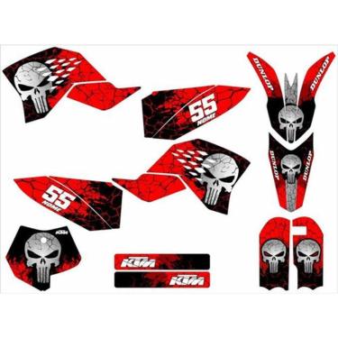 Imagem de Adesivo Moto Cross Trilha Ktm 50 Sx 09-15 Caveira Lm083