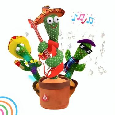 Imagem de Dançante Luz Musical Recarregável Cacto Infantil Pelúcia