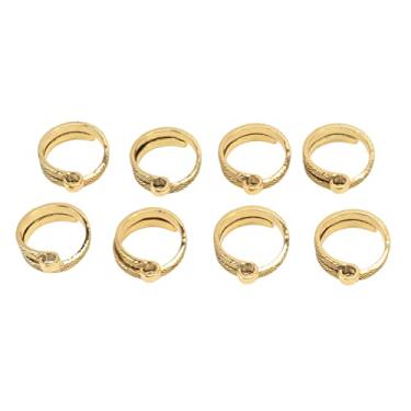 Imagem de Knitting Crochet Loop Ring Professional ajustável Yarn Guide Finger Holder para DIY Crafting Alloy Gold 8PCS
