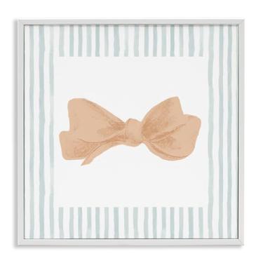 Imagem de Stupell Industries Laço pastel em borda listrada branco emoldurado giclée design de arte por PATRICIA PINTO, 61 x 61