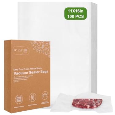 Imagem de Moretoes 100 sacos seladores a vácuo, sacos econômicos de alimentos 28 x 41 cm, sem BPA, sacos pré-cortados de grau comercial para armazenamento de alimentos, preparação de refeições ou sous vide