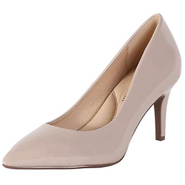 Imagem de CITYCLASSIFIED Sapatos femininos de salto médio Comfort, Bege envernizado, 36