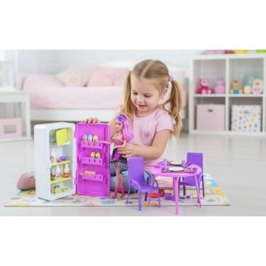 Imagem de Conjunto Brinquedo Cozinha Boneca Geladeira Rosa Aventura - LUA DE CRI