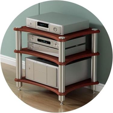 Imagem de Suporte Av Hifi Rack1/2/3/4tier Tv Cabinet Para Amplificadores & Alto-falantes Prateleira De Equipamento De Áudio Robusta Perfeita Para Configuração De Home Theater, White, 60 * 48 * 85cm(4Tier)