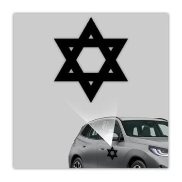 Imagem de (2 peças) Adesivo de para-choque estrela de Davi símbolo religioso fé judaica UV DTF design para janela de carro laptop parede impermeável removível decoração espiritual 12 x 11 cm