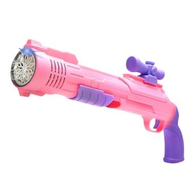 Imagem de Lança Bolha de Sabão Pistola com Led Colorido e Líquido de Bolhas Brinquedo Menina Criança 3 Anos + (Rosa)