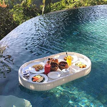 Imagem de Bandeja flutuante bandeja flutuante para café da manhã flutuantes flutuantes para adultos Bandejas de servir na piscina para spas de natação banho e festas vários estilos disponíveis