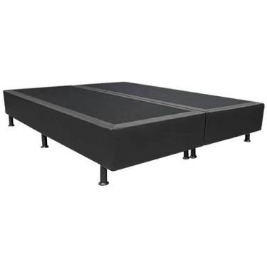 Imagem de Cama Base Box Casal Bipartido Preto Suede 138x188 - RR COLCHOES