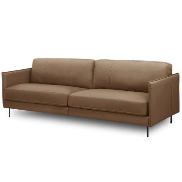 Imagem de Sofá 3 Lugares Para Sala Living Industrial 240cm Romero L06 Couro Marrom Claro - Lyam Decor