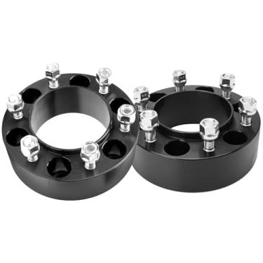 Imagem de IRONTEK Espaçadores cubêntricos de 2 polegadas 6 x 5,5 (6 x 139,7 mm) adaptadores de roda 12 x 1,5 parafusos furo do cubo de 106 mm para Toyota Tacoma 4Runner Tundra FJ Cruiser; para Lexus GX460 GX470