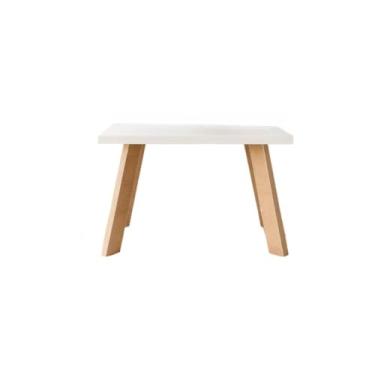 Imagem de KIT 2 Mesinha Pé Palito De Centro E Lateral Apoio Para Sala Retangular Cabeceira Madeirado/Branco(KIT 2UN,Branco)