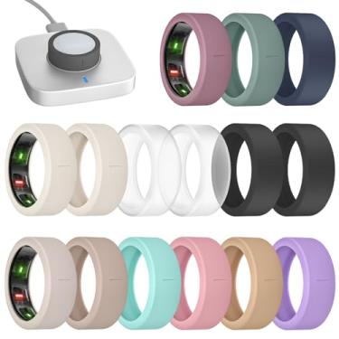 Imagem de BandRain Pacote com 15 capas de anel ultrafinas compatíveis com Oura Ring Gen 4/3, acessórios protetores de silicone antiarranhões para mulheres e homens (pacote com 15 - Conjunto 9, M para 11/12/13