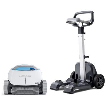Imagem de Robô Aspirador de Piscina com Cabo e Carrinho de Transporte, para Piscinas de 15 Metros, 110V, Dolphin Proteus DX4, Branco