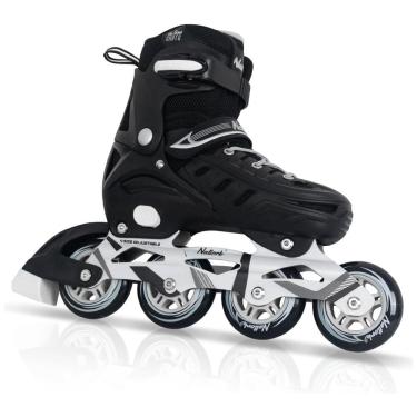 Imagem de Patins Regulável e Ajustável para Crianças e Adultos, Tam BR 40 a 43, Nattork, Preto