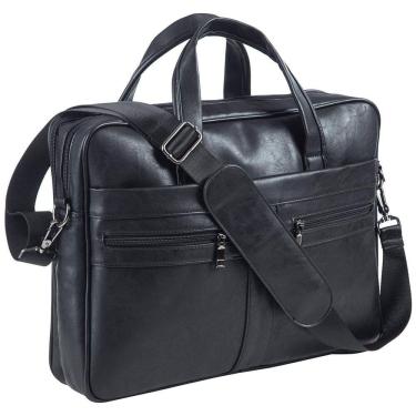 Imagem de Bolsa, Maleta de Couro Sintético Masculina para Laptop, SEYFOCNIA, Preto