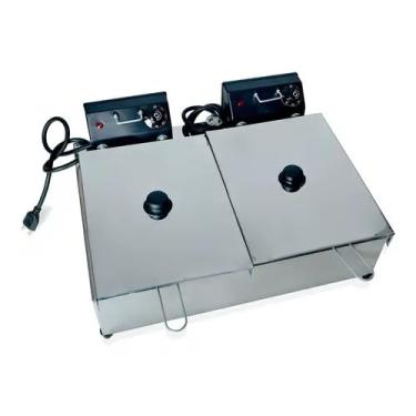 Imagem de Fritadeira EléTrica Industrial 10 Litros Com 2 Cubas Em AçO Inox(220V)