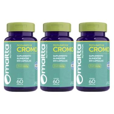 Imagem de Kit 3 Picolinato de Cromo 3x60 Cápsulas Maltta, Sem sabor