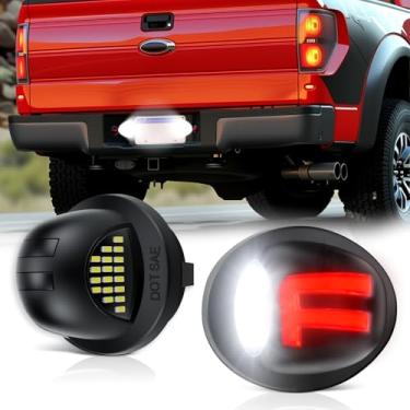 Imagem de D-Lumina Lâmpada LED para placa de licença com etiqueta em forma de F para expedição de excursão F150 F250 F350 F450 Super Duty Ranger Explorer Bronco Excursion, alimentada por 18-SMD 6500K White Tag