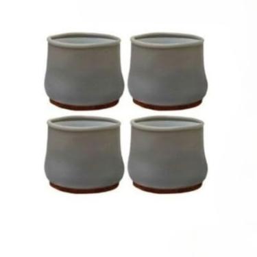 Imagem de Protetores de Silicone Feltro Pés de Cadeira Mesa Redondos Anti-risco Antirruído Protetor(24,Cinza)