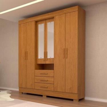 Imagem de Guarda-Roupa Casal Débora Capelinha 6 Portas 3 Gavetas com Espelho 100