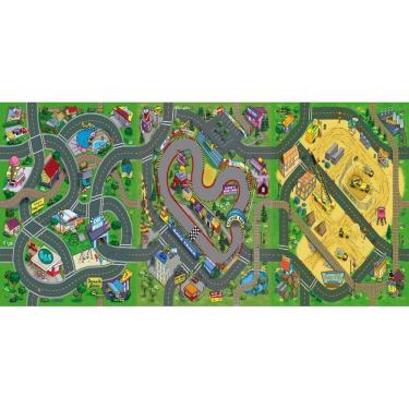 Imagem de Tapete Infantil Criança Grande Pista Carrinho Carros 2X1M