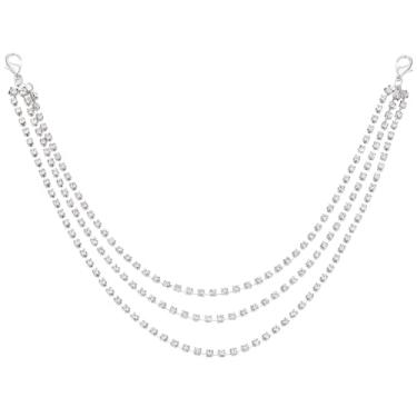 Imagem de 4 peças Correntes de strass para sapatos de 3 camadas de cristal cintilante, corrente de garra fechada, acessórios de decoração com fechos de lagosta para mulheres, homens, botas, tênis, sapatos