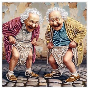 Imagem de Kits de pintura de diamante de casal antigo para adultos, kits de arte de diamante de formato especial 5D para iniciantes, pintura de strass de cristal para decoração de parede de casa, 30 x 30 cm