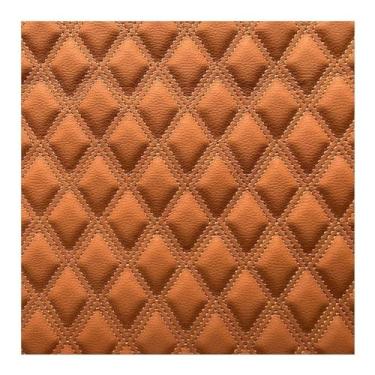 Imagem de Tecido de vinil de couro sintético, couro com ponto de diamante, almofada acolchoada de linho, forro de cabeça, estofamento de móveis, projetos DIY, cabeceiras, decoração de casa (Oranje, 1,55 x 6 m)
