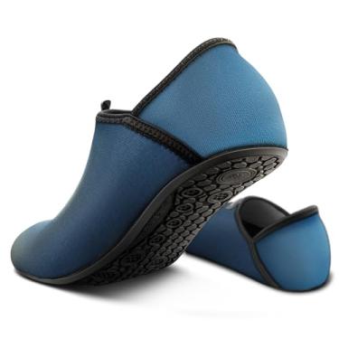 Imagem de Sapatos aquáticos femininos, masculinos, meias descalços sem cadarço, praia, ioga, exercício, secagem rápida, Azul arroxeado/azul-nevoeiro 6816, 14 Women/12 Men