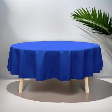 Imagem de Toalha de mesa de plástico premium de 213 cm, capa de mesa redonda para casa