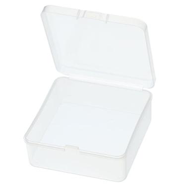 Imagem de Organizador de berloques de unhas de 8 x 8 x 3,5 cm, organizadores de artesanato e caixa de armazenamento, caixa organizadora de contas de plástico transparente, joias e ferramentas de pesca