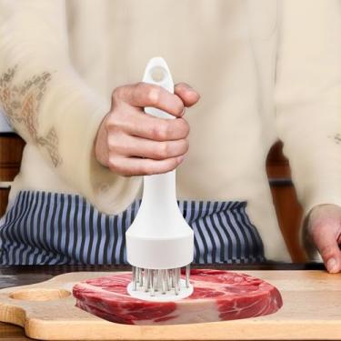 Imagem de Amaciador de carne com lâminas de agulha ultra afiadas de aço inoxidável, máquina de cozinha resistente para amaciar carne, peru, frango, bife, vitela, porco, peixe, etc