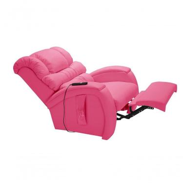 Imagem de Poltrona Reclinável Cadeira Imperial Para Idoso Motorizada Corano Gravidade Zero Massageadora Império Pink