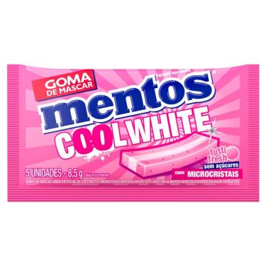 Imagem de Chiclete Mentos Cool White Sabor Tutti Fresh com Microcristais Sem Açúcar 8,5g