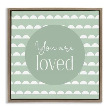 Imagem de Stupell Industries You Are Loved Affirmation Black Framed Floater Canvas Wall Art, design by Christine Simpson Art, 18 x 18