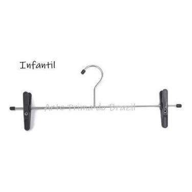 Imagem de Cabide Saia Infantil Metal Cromado C/ Presilha 12 Peças - Arte Prima d