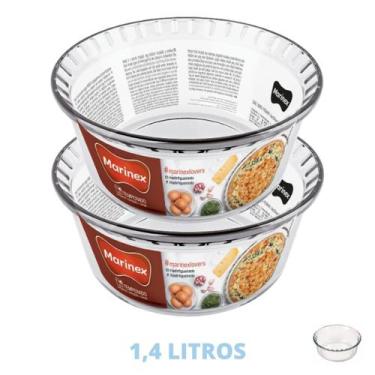 Imagem de Kit 2 Formas de Vidro Travessa Suflê Redonda 1,4 L Marinex - NADIR FIG