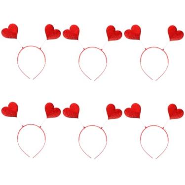 Imagem de 6 Unidades Tiara De Coração Vermelho Tiaras De Coração Feminino Boppers De Cabeça Do Dia Namorados Boppers De Cabeça De Coração Namorados Senhorita Popper Casamento Resina